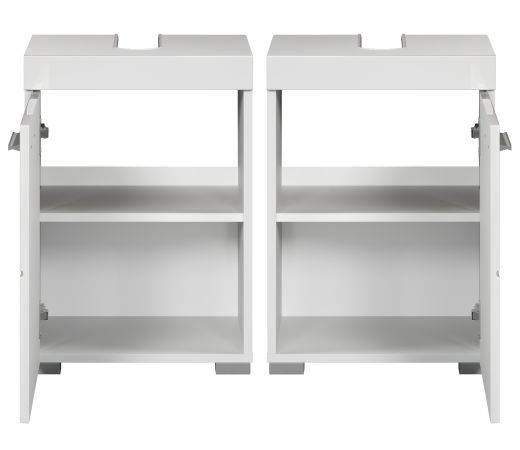 Badezimmer Waschbeckenunterschrank Adamo in wei� Hochglanz Badschrank 40 x 56 cm