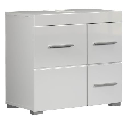 Badezimmer Waschbeckenunterschrank Adamo in wei� Hochglanz Badschrank 60 x 56 cm