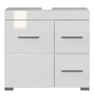 Badezimmer Waschbeckenunterschrank Adamo in wei� Hochglanz Badschrank 60 x 56 cm