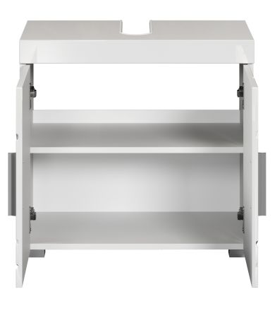 Badezimmer Waschbeckenunterschrank Adamo in wei� Hochglanz Badschrank 2-t�rig 60 x 56 cm