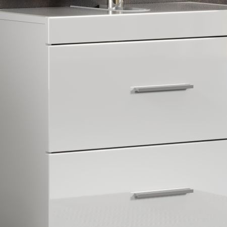 Badezimmer Waschbeckenunterschrank Adamo in wei� Hochglanz Badschrank 60 x 56 cm