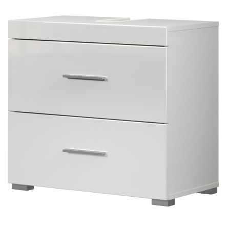 Badezimmer Waschbeckenunterschrank Adamo in wei� Hochglanz Badschrank 60 x 56 cm