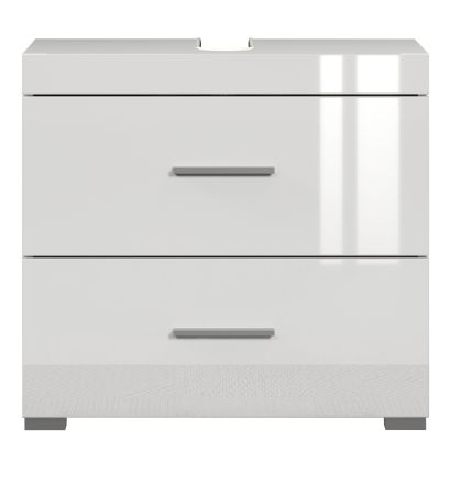 Badezimmer Waschbeckenunterschrank Adamo in wei� Hochglanz Badschrank 60 x 56 cm