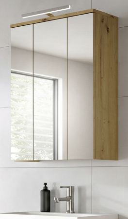Badezimmer Spiegelschrank Bailey in Artisan Eiche Badschrank 3-t�rig 60 x 77 cm