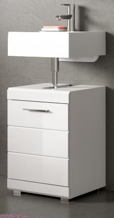 Waschbeckenunterschrank Shawn in wei� Hochglanz Badezimmer Unterschrank 40 cm