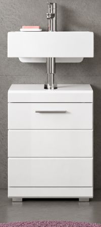 Waschbeckenunterschrank Shawn in wei� Hochglanz Badezimmer Unterschrank 40 cm