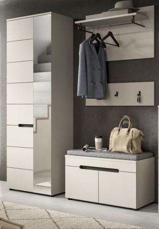 Garderobenschrank Cooper in Kaschmir 65 x 190 cm variable Inneneinteilung, Soft-Close