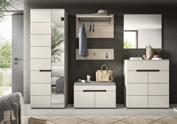 Garderobenschrank Cooper in Kaschmir 65 x 190 cm variable Inneneinteilung, Soft-Close