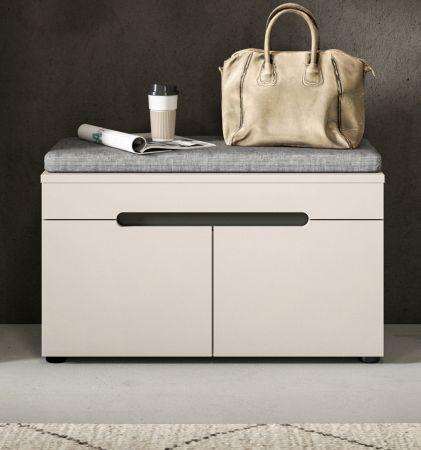 Garderobe Sitzbank Cooper in Kaschmir Garderobenbank 80 cm, Soft-Close