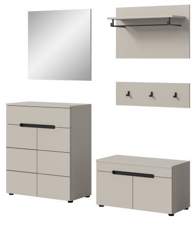 Garderobe Set 5-teilig Cooper in Kaschmir 175 cm, Soft-Close