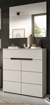 Garderobe Set 2-teilig Cooper in Kaschmir Schuhkommode und Spiegel, Soft-Close