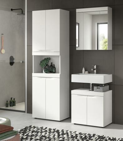 Waschbeckenunterschrank Gusto in wei� matt Badezimmer Unterschrank 60 cm