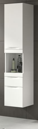Badezimmer Hochschrank Gusto in wei� matt Badschrank h�ngend 38 x 166 cm