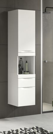 Badezimmer Hochschrank Gusto in wei� matt Badschrank h�ngend 38 x 166 cm