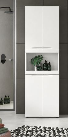 Badezimmer Hochschrank Gusto in wei� matt Badschrank 60 x 194 cm