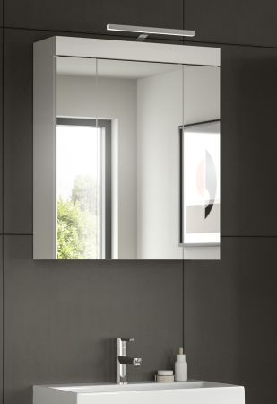 Badezimmer Spiegelschrank Gusto in wei� matt Badschrank 3-t�rig inkl. LED 60 x 70 cm