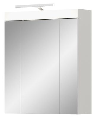 Badezimmer Spiegelschrank Gusto in wei� matt Badschrank 3-t�rig inkl. LED 60 x 70 cm