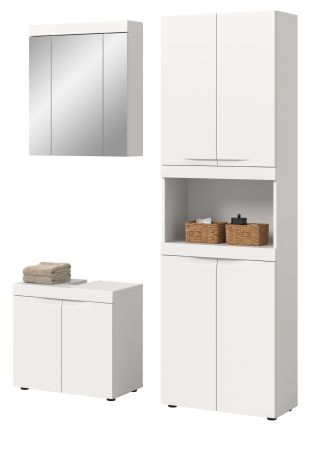 Badm�bel Set 3-teilig Gusto in wei� matt Badkombination 135 x 194 cm