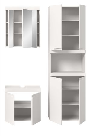 Badm�bel Set 3-teilig Gusto in wei� matt Badkombination 135 x 194 cm
