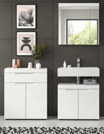 Badm�bel Set 3-teilig Gusto in wei� matt Badkombination 150 x 194 cm