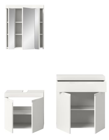 Badm�bel Set 3-teilig Gusto in wei� matt Badkombination 150 x 194 cm