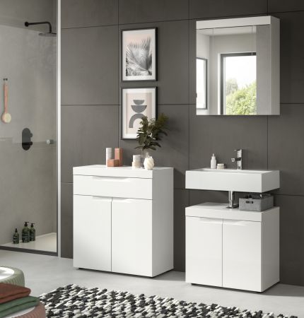 Badm�bel Set 2-teilig Gusto in wei� matt Badkombination 60 x 194 cm