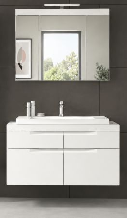 Badm�bel Set 3-teilig Gusto in wei� matt Badkombination mit Waschbecken 100 x 194 cm