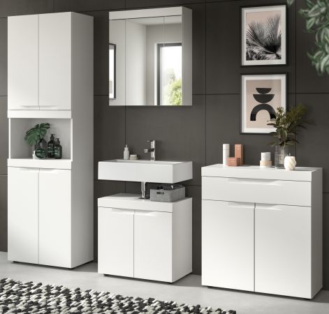 Badm�bel Set 4-teilig Gusto in wei� matt Badkombination 210 x 194 cm