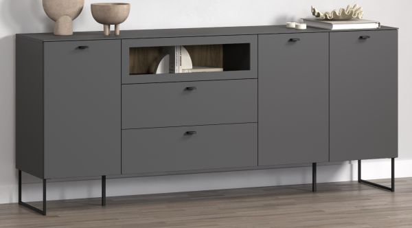 Sideboard Nuvola in grau und Eiche Evoke, Wohn- und Esszimmer Kommode 191 x 84 cm