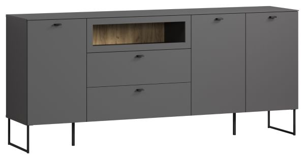 Sideboard Nuvola in grau und Eiche Evoke, Wohn- und Esszimmer Kommode 191 x 84 cm