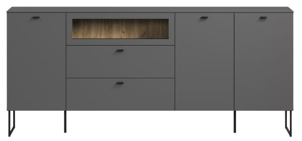 Sideboard Nuvola in grau und Eiche Evoke, Wohn- und Esszimmer Kommode 191 x 84 cm