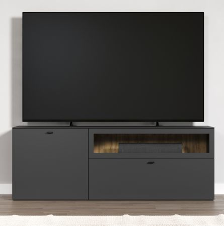 TV-Lowboard Nuvola in grau und Eiche Evoke, TV-Schrank 120 x 58 cm