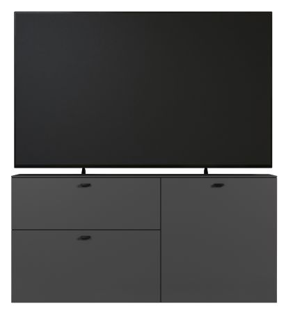 TV-Lowboard Nuvola in grau und Eiche Evoke, TV-Schrank 120 x 58 cm