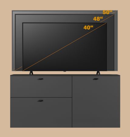 TV-Lowboard Nuvola in grau und Eiche Evoke, TV-Schrank 120 x 58 cm