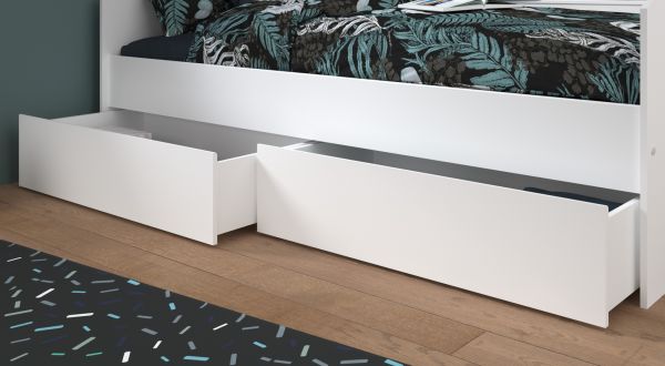 Parisot Kinder- und Jugendzimmer Sleep43 in wei� Komplett-Set 2-teilig mit Stauraumbett und Kleiderschrank