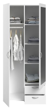 Parisot Kinder- und Jugendzimmer Sleep25 in wei� und Eiche Komplett-Set 3-teilig mit Stauraumbett, Kleiderschrank und Schreibtisch