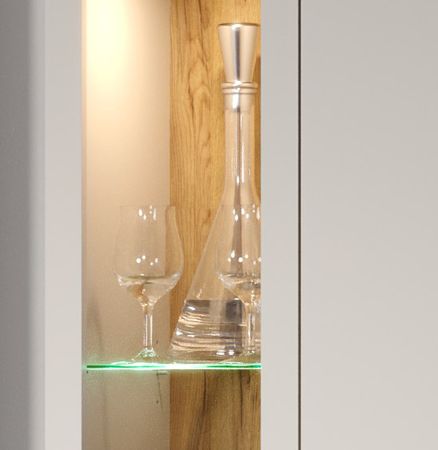 Wohnwand Nuvola in grau und Kaschmir Wohnkombination 4-teilig 305 x 208 cm