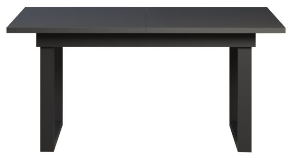 Esstisch Thorad in grau und Metall schwarz Industrial Look ausziehbar 160 - 200 cm