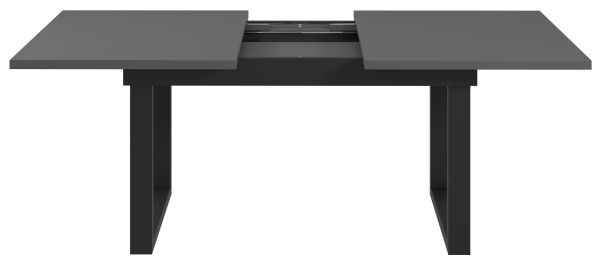 Esstisch Thorad in grau und Metall schwarz Industrial Look ausziehbar 160 - 200 cm