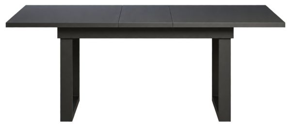 Esstisch Thorad in grau und Metall schwarz Industrial Look ausziehbar 160 - 200 cm