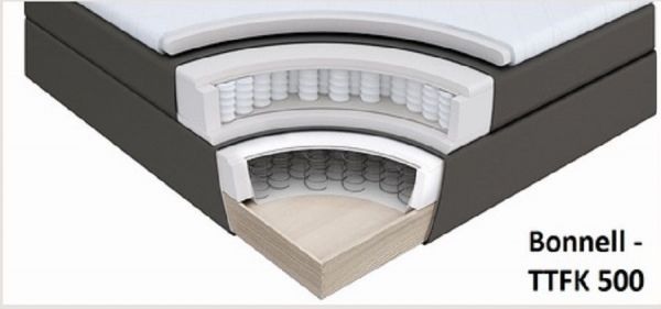 Boxspringbett Isabelle 180 x 200 cm Leder Optik schwarz 7 Zonen Tonnentaschenfederkern Matratze