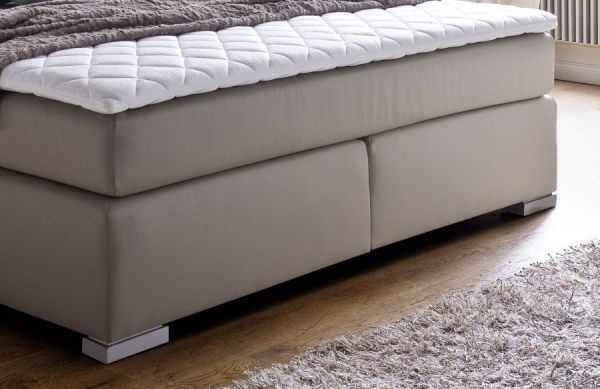 Boxspringbett Isabelle 180 x 200 cm Leder Optik muddy 7 Zonen Multi Tonnentaschenfederkern Matratze