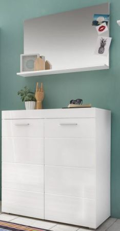 Garderobenspiegel Amanda in wei Hochglanz 91 x 60 cm