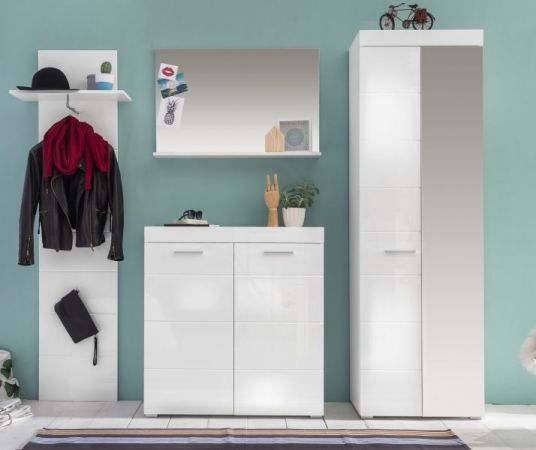 Garderobenspiegel Amanda in wei Hochglanz 91 x 60 cm