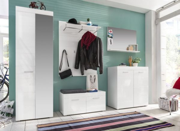 Garderobenspiegel Amanda in wei Hochglanz 91 x 60 cm