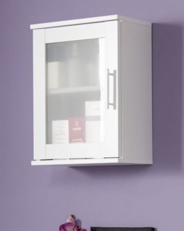 Badezimmer Hängeschrank "Florida" in weiß mit satiniertem Glas Badschrank 35 x 48 cm