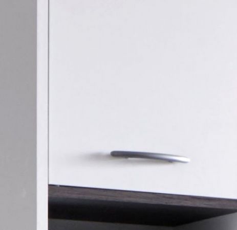Badezimmer Unterschrank "California" in weiß und Sardegna grau Rauchsilber Badschrank 32 x 82 cm