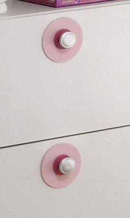 Filz-Applikationen rosa/rot 5er Set für Babyzimmer Olivia Kleiderschrank und Wickelkommode