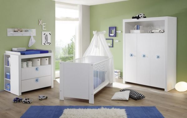 Filz-Applikationen blau 5er Set für Babyzimmer Olivia Kleiderschrank und Wickelkommode