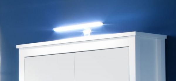 Badezimmer Spiegelschrank "Ole" in weiß Landhaus inkl. LED Badschrank 2-türig 81 x 80 cm